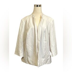 Napa Valley Women's White Chic Blazer Jacket Size 18W Lined Open Front